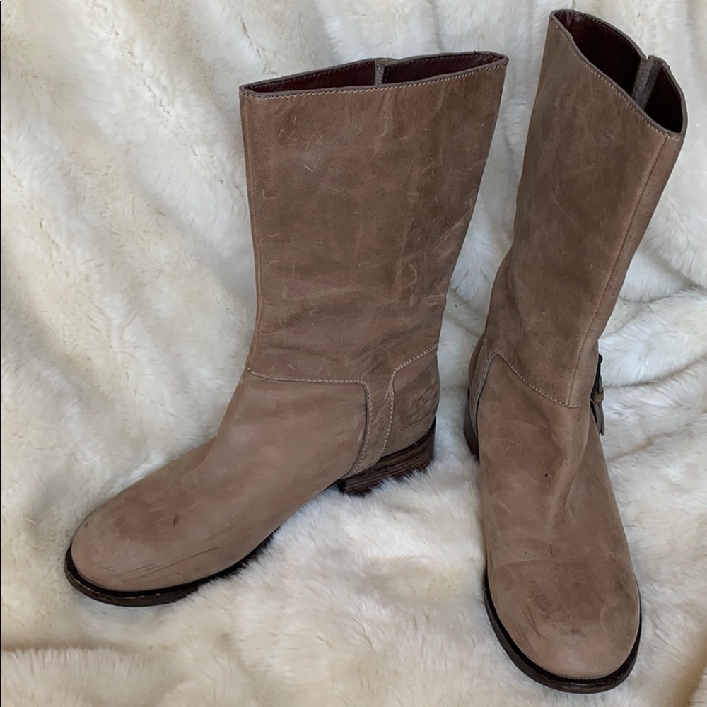 Cole Haan Nike Air Leora mid calf leather buckle